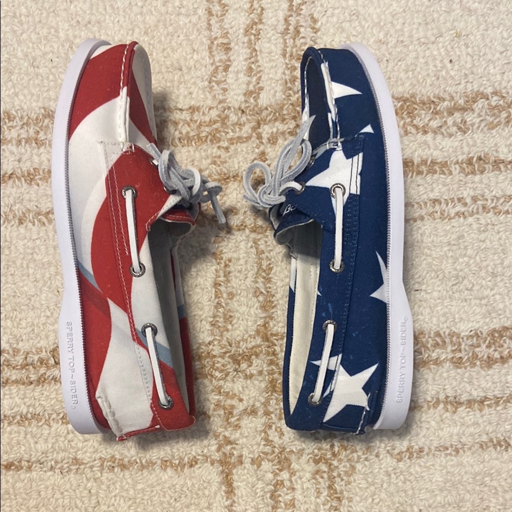 Sperry Red, White and Blue Boat Shoes - Picture 6 of 7